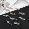 HARAVAL 10 Pieces Words Letter Hair Pins, Glitter Rhinestone Hair Clips Bobby Pins Bling Crystal Letter Barrettes Hair Accessories for Women Wedding, Prom, Party
