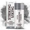 Striking Viking Hair Fibers for Thinning Hair - Hair Building Fibers (Grey) 28g - Naturally Derived Formula - Long Lasting Hair Powder for Undetectable, Thicker Looking Hair for Men & Women