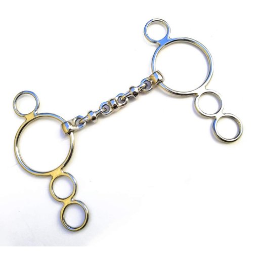Lift Sports New Waterford Mouth 3 Ring Dutch Gag Horse Bit Snaffle Stainless Steel Silver Polish (5 Inch)