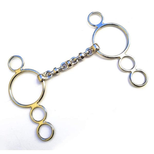 Lift Sports New Waterford Mouth 3 Ring Dutch Gag Horse Bit Snaffle Stainless Steel Silver Polish (5 Inch)