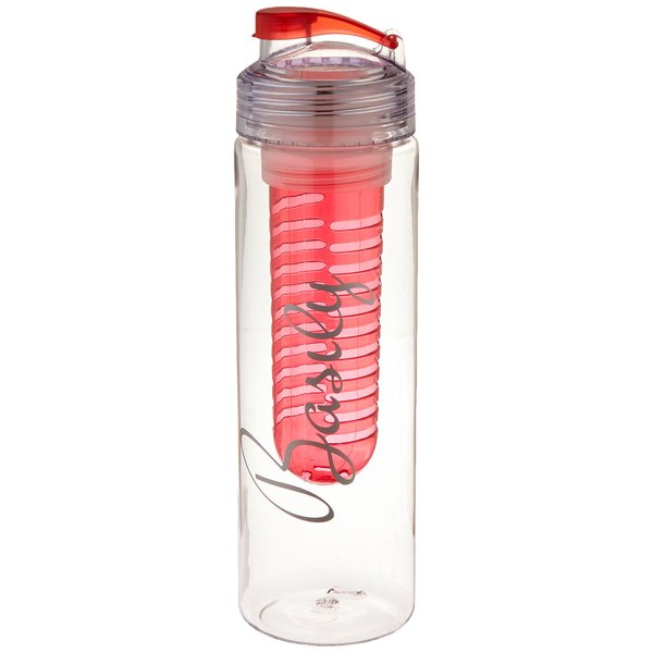 Basily Elite Infuser Water Bottle - 28 ounce - Made with Commercial Grade Tritan - PLUS Recipe Ebook INCLUDED (Red), Red