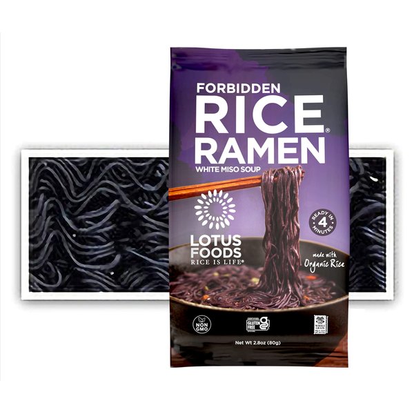 Lotus Foods Gourmet Forbidden Rice Ramen With Miso Soup, Gluten-Free, 2.8 Oz (Pack Of 10)