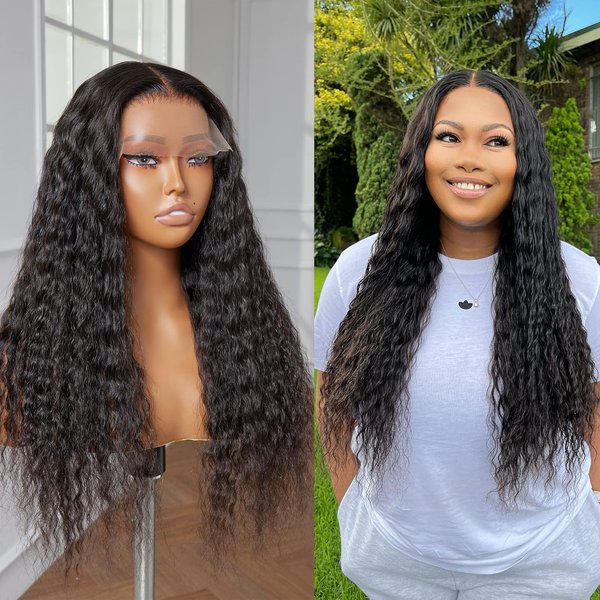 YASGRL 20" Flowy Bohemia Curls 5x5 Glueless Wigs Human Hair Pre Plucked Bleached Knots Brazilian Human Virgin Hair Boho Chic Curly Wig 150 Density