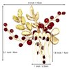 BETITETO Crystal Bridal Hair Comb Wedding Gold Vine Leaf Rhinestone Hair Piece Accessories for Women Girls (Wine Red)