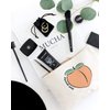 The Cotton & Canvas Co. Just Peachy Summer Beach Cosmetic Bag and Travel Make Up Pouch