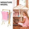 JOINPAYA 1: 12 Dollhouse Towel Rack Dollhouse Miniature Bath Towel Rack Mini Towels Dollhouse Bathroom Furniture Model Set Doll House Play House Accessories Decorations