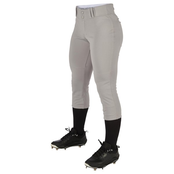 CHAMPRO Girls Tournament Traditional Low-Rise Softball Pants, Grey, Medium
