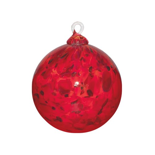 Hand Blown Glass Ornament - Suncatcher - Witches Ball - in “Red” Dehanna Jones