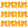 8 Inch Cheerleader Bows Ponytail Holder Cheerleading Bows Hair Tie(Gold)