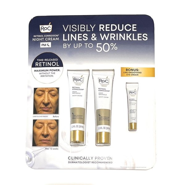 RoC Retinol Correxion Night Cream, 1.43 Fl Oz (Pack of 2)