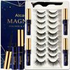 Alcastar Magnetic Eyelashes and Eyeliner Kit, Eyelashes Magnetic Lashes Natural,Magnetic Eyelashes with Applicator, Magnetic Eyelashes Natural Look,LongLasting, Waterproof,Reusable,