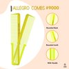 Allegro Combs 9000 Clipper Blending Cutting Wide Teeth Hair Comb For Fading Barbers Hairstylist Men Women Shower Comb Shampoo Styling 2 Piece (Neon Yellow)