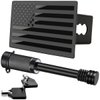 Synrroe American Flag Aluminum Trailer Hitch Cover (Fits 2" Receivers, Black) (F)