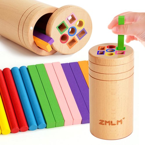 Wooden Color Sorting Toys for 1 2 3 Year Old: Toddler Educational Toys Preschool Learning Activities, Fine Motor Skills Matching Games Sensory Toys for Toddlers 12 month old Baby Boys Girls Gifts