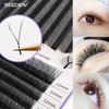 SEEDEW YY Lash Extensions, Natural Look Lash Clusters, Y Shape Lash Tray, Practice Lash Strips, Soft Fluffy Rapid Fans Supplies, Long Sterm Stable D Curl Lash Tech Must Haves(Black-0.05-D-MIX8-15mm)