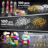 LEOBRO Hand Drill, Pin Vise Hand Drill for Jewelry Making, Mini Drill with Small Drill Bits, Drill Press Vise, 210pcs Keychain Making Supplies, Resin Tools for Jewelry Keychains Miniature Crafts