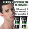 Hydrating Deep Cleaning Mens Face Wash,Daily Long Lasting Moisturizing Exfoliator Mens Face Scrub for All Skin Types,Gentle Oil Control Mens Skin Care Gifts Kit(2PCS)