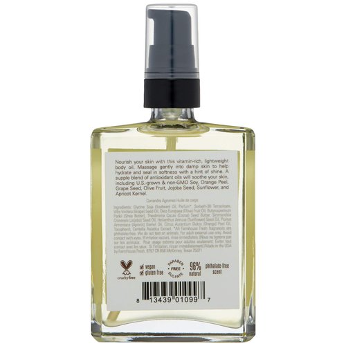 Farmhouse Fresh Citrus Cilantro Body Oil, 4 Fl Oz
