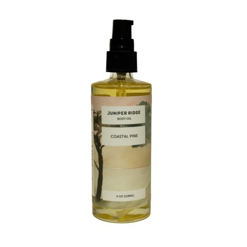 Juniper Ridge Coastal Pine Moisturizing Body Oil - Hydrating Skin Care - All Natural & Organic Aromatherapy Massage Oil Scented with Essential Oils - Paraben, Dye, Cruelty, & Perservative Free - 4oz