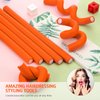 30 Pieces Flexible Curling Rods Twist Foam Hair Rollers Soft Foam No Heat Hair Rods Rollers and 1 Steel Pintail Comb Rat Tail Comb for Women Girls Long and Short Hair (9.45 x 0.71 Inch, Orange)