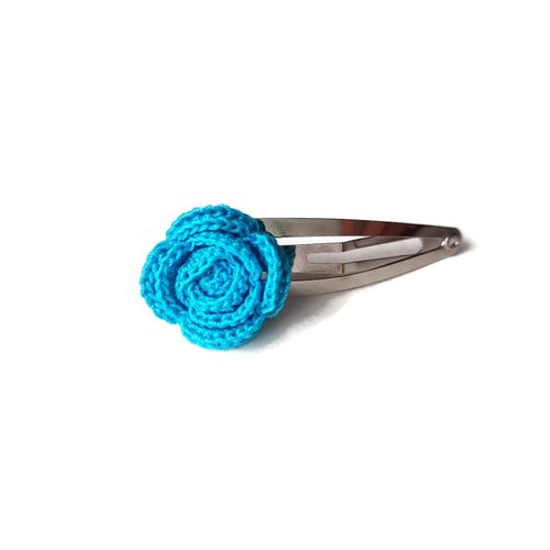 Turquoise rose hair clip accessory azure barrette