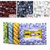 7/15 inch Glass Mosaic Stone Tiles, 1.1LB Non-Transparent Mosaic Pieces for Arts and Crafts, Plates, Picture Frames, Flowerpots, Handmade and Home Decorative (White)
