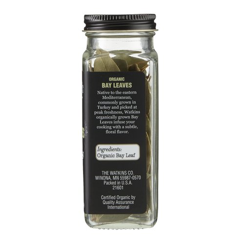Watkins Gourmet Organic Spice Jar, Bay Leaves, 0.17 Ounce Jar, 3 Count