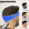 FOWSRHRG Adjustable Hair Trimming Guide, Neckline Shaving Template and Professional Hair Cutting Cape DIY Beard Shaper Inbuilt Comb's Template Haircutting System (1PCS Blue Neckline Shaving Template)