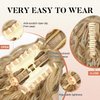 FLUFYMOOZ Ponytail Extension, 12" Short Claw Ponytail Extension Wavy Curly Jaw Clip in Pony tails Hair Extension Natural Synthetic Hairpiece for Women (Golden Blonde with Highlights)