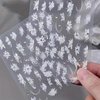 White Flower Nail Art Stickers Decals 5D Embossed Nail Decals Self Adhesive Diamond Flower Nails Stickers Spring Flower Nails Transfer Decals Floral Nails Supplies for Women Nail Art Decorations 1pc