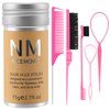 6Pcs Hair Wax Stick Set for Flyaways, Edge Brush Slick Back Hair Stick, Rat Tail Combs for Parting, Hair Braid Ponytail Maker, Slick Back Hair Brush for Smooth Baby Hair, Teasing Brush for Women(Pink)