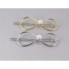 Silver infinity barrette outline shape metal hair clip barrette gold shiny clip
