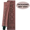 Igora Color 10 4-00 Medium Brown Natural Extra Permanent 10 Minute Hair Color Cream and M Hair Designs Tint Brush (Bundle 2 items)