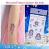 Yobbai Glitter Tattoos for Kids, Mixed Styles Temporary Tattoos Stickers with Mermaids, Butterfly, Dinosaurs, Marine Life, Waterproof Fake Tattoos for Boys and Girls Party Supplies