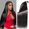 Wiilm 12A Straight Bundles Human Hair 3 Bundles 22 24 26 Inch 100% Raw Bundles Human Hair Brazilian Human Hair Bundles Virgin Hair Bundles Quick Weave Hair Bundles Human Hair Extensions Black