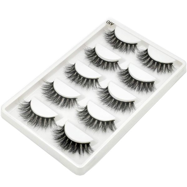 3D Mink Lashes,Luxurious 100% Siberian Mink Fur Real False Eyelash Natural Messy Volume Fluffy Long Fake Eyelashes 5 Pairs/Box (A10)