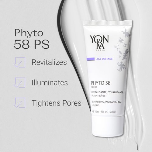 Yon-Ka Phyto 58 PS Night Cream (50ml) Anti-Aging Vitamin E Face Moisturizer for Dry Skin, Anti-Wrinkle Night Treatment to Reduce Pores and Revitalize Skin