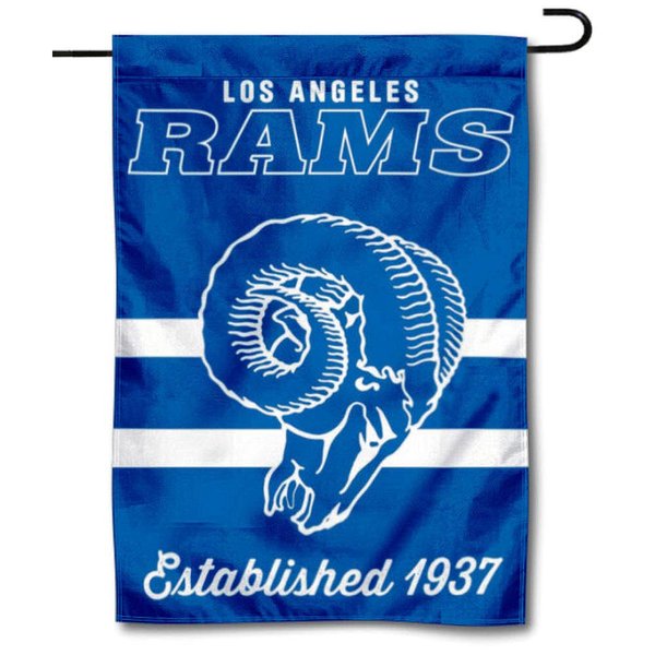 Rams Throwback Retro Vintage Garden Flag Double Sided Banner