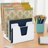 Acrimet Incline Desk File Sorter Step 5 Sections Heavy Duty (White Color)