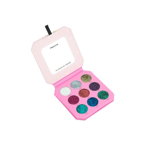 Profusion Cosmetics Majestic Gems 9 Shade Pressed Glitter Palette for Stunning Looks, Sparkle and Shine with Premium Makeup Kit, Get Lit and Glittery is Must Have Essential for Your Glam Squad