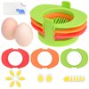 Egg Slicer Set with 3 Cutters - Cut Boiled Eggs into Thin Slices, Wedges or Halves - Easy Manual Egg Slicing - No Power, No Noise - Great for Sandwiches, Salads and Hors d'Oeuvres - With Slicer Stand