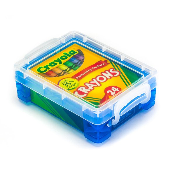 Crayola Crayons 24 Count with Blue Super Stacker Plastic Crayon Box (Bundle)
