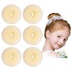 Extra Hair Donut Bun Maker Blonde for Kid, Ring Style Bun, 6PCS Chignon Hair Small Doughnut Shaper for Short and Thin Hair (Small Size, 2.5 Inch/Beige)