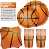durony 96 Pieces Basketball Party Supplies Birthday Party Tableware Including Paper Plates, Cups, Napkins for Basketball Birthday Party, Serves 24 Guests