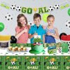 4 Pack Soccer Party Tablecloths Soccer Birthday Decorations 51'' X 86'' Plastic Disposable Sports Theme Party Table Covers Soccer Theme Table Cloth for Rectangle Tables Birthday Party Supplies Favors