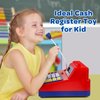 Pretend Play Calculator Cash Register Toy Gift for Kids Age 3, 4, 5, 6, 7, 8+ Year Old, 73 Pcs Grocery Store Playset with Microphone, Credit Card, Play Cash Register for Toddlers Kids 4-8