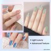 MIZHSE Moonlight Cat Eye Gel Nail Polish, Magnetic Gel Polish Set with Sheer Pink Nail Gel and 1 Magnet Stick, Glossy Effect Nail Gel Green Blue Pink Soak Off UV/LED Nail Art Salon Manicure Home Gift