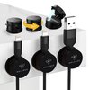 MELUBEE Snap-on Magnetic Cable Clips 6-Pack – 360 Degrees Rotation Cord Holders for Desk, Dorm, Office, Nightstand Organization – Adhesive Charger & Wire Management for Phone, Laptop, Computer