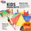 GSi Kids Play Parachute Rainbow Parachute Toy Tent Game for Children Gymnastics Cooperative Play and Outdoor Playground Activities (12 Feet)