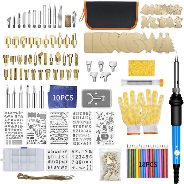 Pyrography Wood Burning Kit,153PCS Wood Burning Tool Wood Burner with Adjustable Temperature Soldering Iron, Woodburning Tool Set for Adults Crafts Beginners Kids